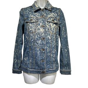 dittos boyfriend splatter denim jean jacket size S